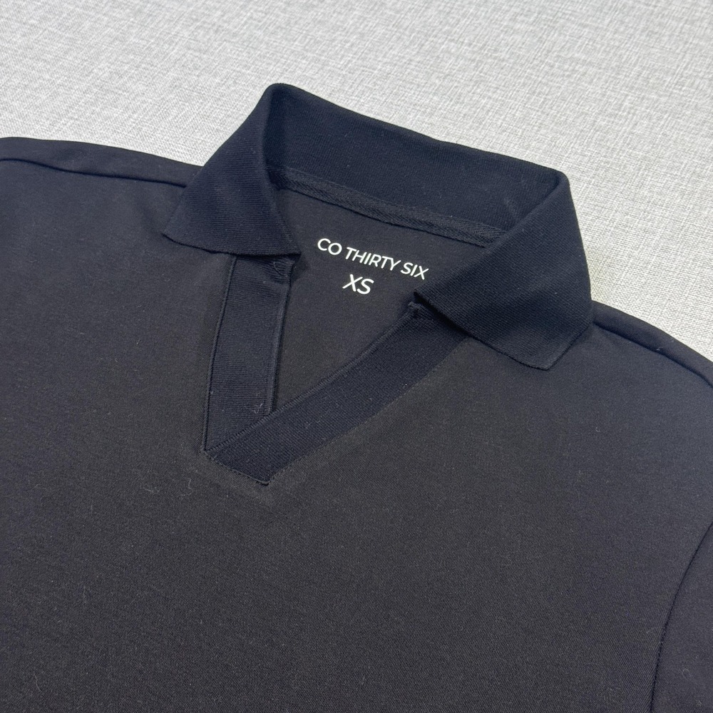 Co Thirty Six Polo Shirt‎ Mens XS Black Short Sleeve Cotton Stretch Performance